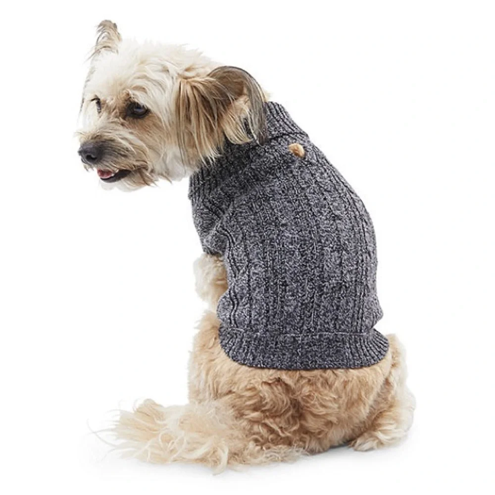Grey Black marl St. John's Bark Dog Sweater XS NWT
